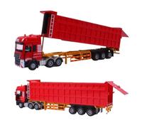 para Camiones Volquete Semirremolque Grandes Y Pesados Modelo De Aleación Adornos De Vehículos A Gran Escala(Red)