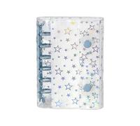 para carpeta - Carcasa para agenda A7 con purpurina en forma de estrella, protector para cuaderno recargable | Mecanismo de seis anillos con diseño de PVC transparente, superficie resistente al