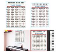 para carta de Acordes y Notas para papel Laminado para carta(A) | 88 teclas completas, acordes básicos, ideal , referencia rápida, evita libros