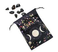 para cartas del tarot - Soporte de terciopelo de fase lunar, impresión del árbol de la vida, de dados de 5,12 x 7,09 pulgadas, de dados Oracle Deck, piedras preciosas