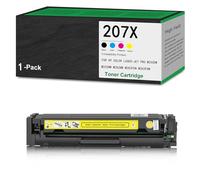 para Cartucho de tóner Compatible HP 207X W2210X W2211X W2212X W2213X, Compatible con impresoras y fotocopiadoras Color Laser-Jet Pro M255DW M255NW M282NW M283FDN M283FDW,Yellow-with Chip