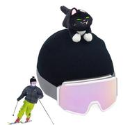para Casco de esquí Cat - Gorro de Invierno con temática Animal, Protectora Suave, Accesorio para Equipo de Nieve | Solución de Seguridad Deportiva para niños, Adolescentes, Adultos, famil