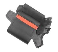 para Cayenne 2015 2016 2017 2018 2019 Trenza En Volante Coche Cubierta Cuero Embellecedor Decoración Interior Funda Volante(Black Line-Red Strip)