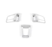 Para Cayenne Para Macan 2015-2020 Para Panamera 3 Uds Estilo Coche Interior Botón Volante Moldura Cubierta Marco Funda Cubierta Volante(Silver)