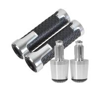 Para CBF600 2006-2012 VT250 1983-1990 CB150R 2017-2023 CBR1100 1997-2004 CBR600F 2011-2017 Juego De Empuñaduras Y Tapones Para Manillar De Motocicleta(Plata)