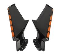 para CBR1000RR 2008-2017 Motocicleta ala De Viento Fija Espejo Retrovisor Flujo De Viento Carenado Frontal Alerón Lateral Winglets Alerón Lateral De Motocicleta(Bright Black Orange)