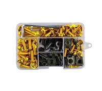 Para CBR650/900/1000 CBR600 F2 F3 F4/4I CB VFR XADV NC PCX CRF 177 Uds Kit Completo Tornillos Carenado Clips Sujeción Juego Tuercas Tornillo Kit de tornillos de carenado(Oro)