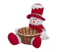 Para cesta festiva de dulces de Navidad con Papá Noel y muñeco de nieve, adecuada para uso decorativo y organizar objetos pequeños durante la temporada de vacaciones (The Snow Man)