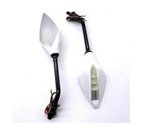 para CFMOTO 800NK 250CL 250NK 700CL 800MT 150NK 450CL 450NK Espejo Retrovisor para Motocicleta con Luz LED De Intermitente Retrovisores Moto(White)
