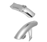 para CG 125 para CG 125cc Motocicleta Guardabarros Cubierta Protectora de Metal Motocicleta Mudguard(Chrome Front n Rear)