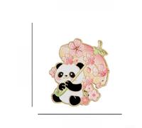 Para Cherry Blossom Panda Pin aleación de zinc 3,5 cm para | Bonito diseño, aleación de zinc, diseño de flores de cerezo, tamaño de 3,5 cm, ideal para ropa