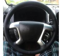 para Chevrolet para Captiva 2007 2008 2009-2014 para Silverado para GMC para Sierra 2007 Cubierta Volante Coche Cuero Microfibra Negro Cosido A Mano Funda Antideslizante Volante(Red Thread)