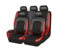 para Chevrolet para Sonic para Freed para City para Geely para Atlas para Peugeot 208 Funda Asiento Cuero para Coche para Conjunto Completo Accesorios Fundas para Asiento Coche(Red)