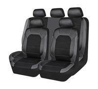 para Chevrolet para Sonic para Freed para City para Geely para Atlas para Peugeot 208 Funda Asiento Cuero para Coche para Conjunto Completo Accesorios Fundas para Asiento Coche(Black Gray)