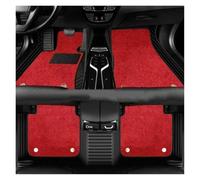 para Citroen para C3-XR 2015-2022 para C5 para Aircross Cuero PU + Alfombrilla Suelo Coche Personalizada Terciopelo Nano Coche Alfombrillas(Black Red)