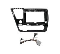 Para Civic 2013 2014 2015 + Radio Coche Reproductor Estéreo Panel Carcasa 2 Unidad Principal DIN Cubierta Fascia 9 Pulgadas radio fascia frame stereo panel(Negro UV con cable)