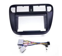 para Cívica EJ/EK/EM 1995 1996 1997 1998 1999 2000 2001 Radio Coche 9 Pulgadas con Marco 2 DIN Panel Vídeo Reproductor Audio Y Tablero Kit Montaje CFCKHPTHAZ(Fascia Cable Left)