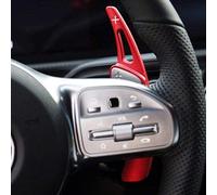 para Clase A W177 V177 2019-2021 Rojo Volante de Dirección Palanca de Cambios Columna Decoración de Aleación de aluminio Interior del Automóvil 2 piezas (No para Clase A AMG)