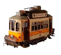 Para coche de Lisboa, modelo de arte de hierro, artesanía, decoración suave, adorno de escritorio estilo vintage (color amarillo, tamaño grande)