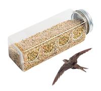 para Codornices con 4 Puertos En Forma De Oso - Dispensador De Comida para Pájaros Transparente Que No Ensucia | Portable Bottle-Style Poultry Feeder For Cage | Suministros para Pájaros Pet:
