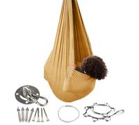 para Colgar al Aire Libre: Asiento de Hamaca móvil, diseño de Resorte elástico, cómoda Cuna de Descanso, Todos los Accesorios incluidos | Terraza Apartamento Zona Noche Viajes Ocio Us