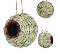 Para colibrí, esférica, para pájaros de pequeño tamaño, refugio animal natural trenzado a mano, para jardín, balcón, patio y decoración de árbol