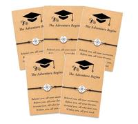 Para Colores Mensajes Con Joyas de Diplomas de Corazón 1 Pieza Pulsera y 1 Pieza Tarjeta Un gran para aquellos que se embarcan en una nueva vida. Pulsera de cuarzo de regalo para mm (A, One Size)