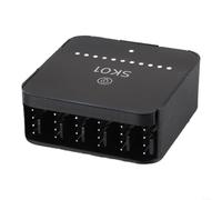 Para concentrador de controlador de ventilador Pwm con entrada de alimentación tipo C o CC, control manual para 6 ventiladores, negro, modelo A (tipo C + CC)
