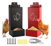 para Conchas De Ostra para Gallinas | 2 Piezas Dispensador De Alimento para Pollitos | Accesorios De Gallinero para Gallinas Ponedoras Interior Exterior Corral Traspatio Granjas Pequeñas