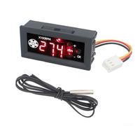 Para controlador de velocidad de ventilador PWM con sonda de temperatura y pantalla digital soporta 4 ventiladores de cable que funcionan en 12 V CC con capacidad de corriente de hasta 3 A (3P +