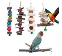 Para Conures,Accesorios de Jaula de Masticar de Madera,5 Piezas Masticar para Pájaros Pequeños - Para Pinzones Inseparables Gris De África Calopsitas Onduladas