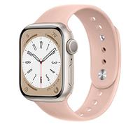 para Correa Apple Watch 44mm 40mm 45mm 41mm Series 9/8/7 iWatch se 6 5 4 3 42mm 38mm hombr/Mujer,Bracelet Silicona Deportiva Pulsera Apple Watch Ultra/2 49mm Band strap reloj,Arena rosa