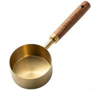 Para cucharas y tazas medidoras de acero inoxidable de alta calidad con mango de nogal sólido para hornear con precisión, ingredientes líquidos secos, marcas claras, juego de utensilios de cocina