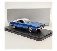 para D ~ GE Charger R/T SE 1969 Resina Azul y Blanca Modelos limitados Classic Auto Toys1/43