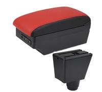 Para Dacia Para Dokker Caja De Reposabrazos Reposabrazos Coche Contenido Central Caja Almacenamiento Coche Con Productos Con Interfaz USB(C5 Red Black Line 7 usb)