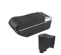 Para Daihatsu Para Sirion Para Materia 2007-2015 Caja Reposabrazos Consola Central Caja De Almacenamiento Doble Capa Caja Reposabrazos(A3 curved White line)