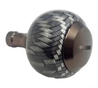 Para Daiwa 23 Exceler Para Lt Reel Round Ball Grip Knob Fibra de carbono y CNC Aleación de aluminio Mango Upgrade Kit Marrón Color (marrón)