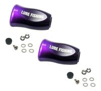 Para DAIWA para SLP Style Carbon Fiber Fishing Reel Knobs, 4 9g Lightweight Replacement for and Casting Reels (2set Black Purple)