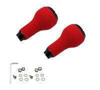 Para DAIWA Series Fishing Reel Handle Knob Grip para spinningscasting carretes hechos de EVA y corcho de goma, viene con llave hexagonal, rodamientos y tornillos (2 juegos rojos)