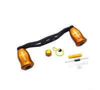 Para Daiwa Tatula 80 Alphas para carrete de pesca Abu Carbon Rocker Handle 8x5mm Kit de reparación de metal con cuatro rodamientos y herramientas Opción de color rojo (mano derecha oro oscuro)