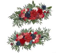 Para decoración de arco de boda al aire libre estilo occidental con rosas artificiales, hecho de material de seda diseñado para uso fotográfico y eventos (rojo)