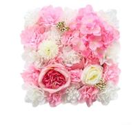 Para decoración de bodas, telón de fondo de pared de flores artificiales con paneles de rosas de seda para uso en eventos con mayor durabilidad y aspecto realista (rosa)