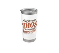 Para Dios no hay nada imposible frase Versículo bíblico fe Vaso térmico de acero inoxidable de doble pared