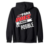 para Dios Todo es Posible, Bible Verse Sayings Religious Sudadera con Capucha
