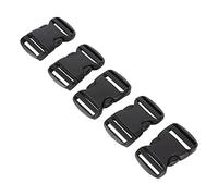 para DIY Craft, para mochila - 5 piezas de plástico negro dual stap hebillas con reemplazo de hebilla de liberación rápida (32 mm)