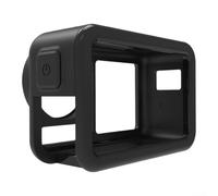Para DJI Action 5 Pro Funda protectora específica con refuerzo de esquina integrado y capas de TPU+PC para cobertura multiángulo (negro)