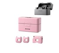 Para DJI Mic Mini Funda Protectora De Silicona Antiarañazos y Anticaídas, Base De Carga/Micrófono/Transmisor Mic Mini, Accesorios Portátiles De Carcasa Blanda. (2 TX+1 RX Set Rosa)