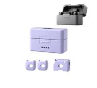 Para DJI Mic Mini Funda Protectora De Silicona Antiarañazos y Anticaídas, Base De Carga/Micrófono/Transmisor Mic Mini, Accesorios Portátiles De Carcasa Blanda. (2 TX+1 RX Set Morado)