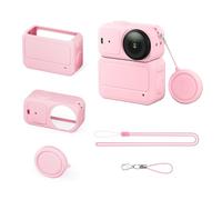 para dji Osmo Nano Funda de Silicona de Protección Completa, Cubierta Protectora Antiarañazos y a Prueba de Golpes, Tapa de Lente Suave para Cámara Deportiva Osmo Nano con Cable Antipérdida (Rosa)