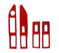 Para Dodge Para Caliber 2007 2008 Embellecedor Panel Control Elevalunas Fibra Carbono Adhesivo Decorativo Interior Coche. Mando Botonera Elevalunas(1 Red LHD)